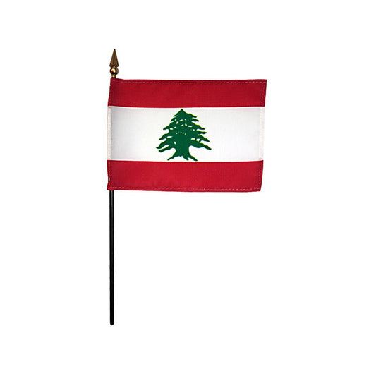 4x6 in. Lebanon Stick Flag