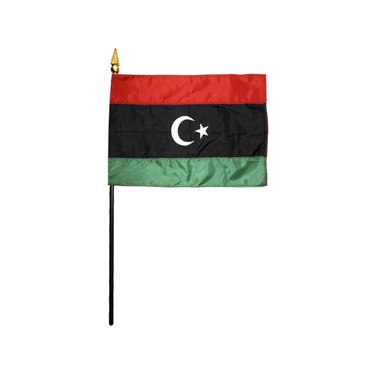 4x6 in. Libya Stick Flag