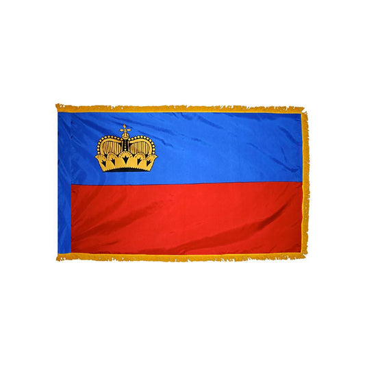 Liechtenstein Flag with Polesleeve & Fringe