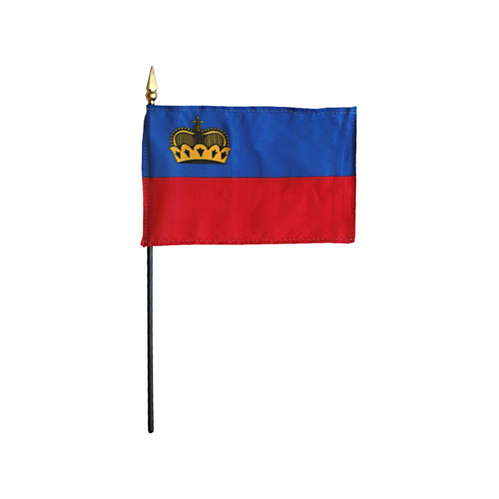 4x6 in. Liechtenstein Stick Flag