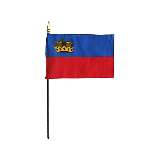 4x6 in. Liechtenstein Stick Flag