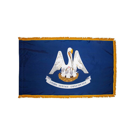 Louisiana Flag with Polesleeve & Fringe