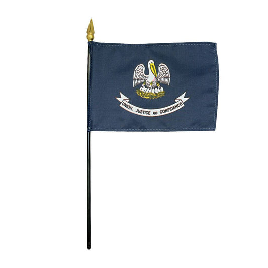 4x6 in. Louisiana Stick Flag