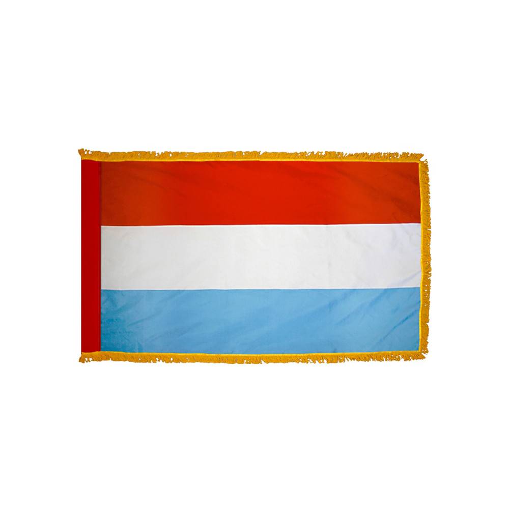 Luxembourg Flag with Polesleeve & Fringe