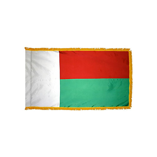 Madagascar Flag with Polesleeve & Fringe