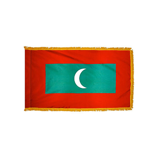 Maldives Flag with Polesleeve & Fringe