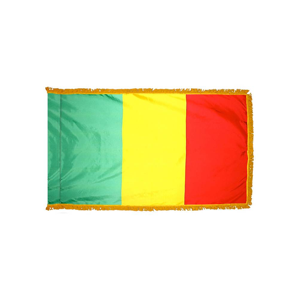 Mali Flag with Polesleeve & Fringe