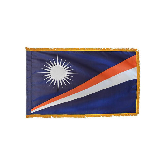 Marshall Islands Flag with Polesleeve & Fringe
