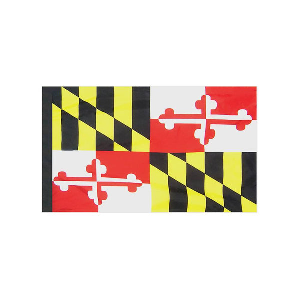 Indoor parade Maryland flag with pole sleeve designed for ceremonial display.