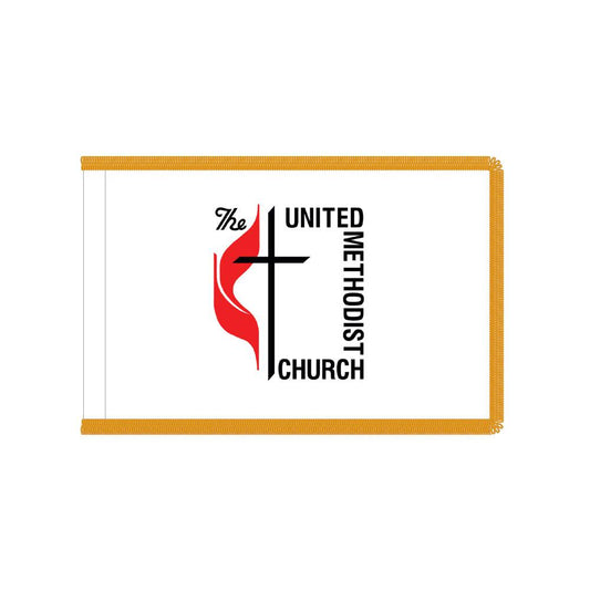 Methodist Flag with Polesleeve & Fringe