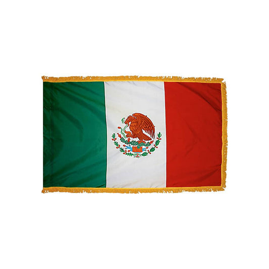 Mexico Flag with Polesleeve & Fringe