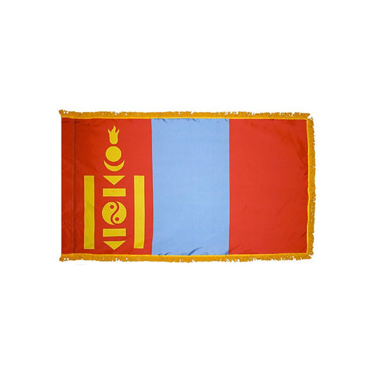 Mongolia Flag with Polesleeve & Fringe