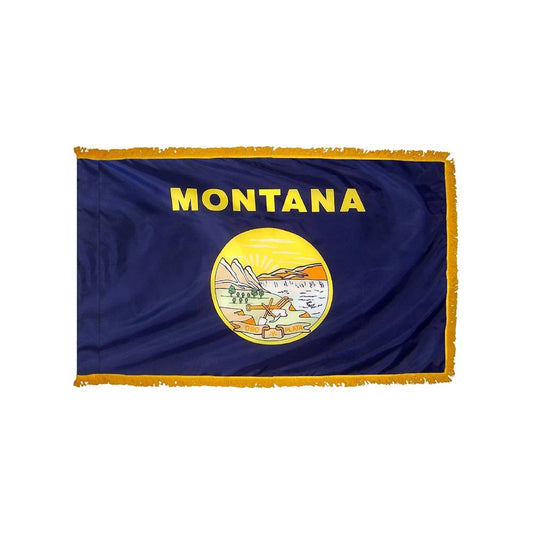 Montana Flag with Polesleeve & Fringe
