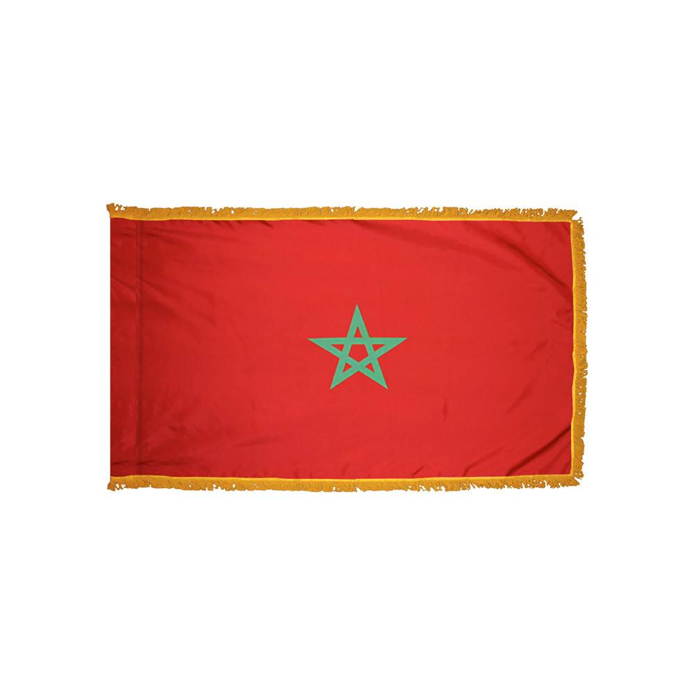 Morocco Flag with Polesleeve & Fringe