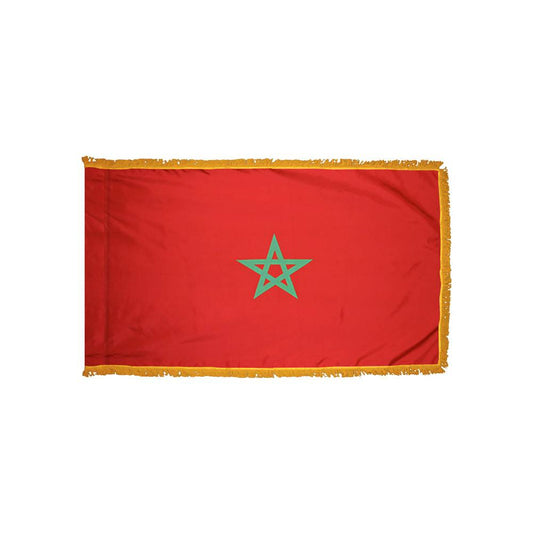 Morocco Flag with Polesleeve & Fringe