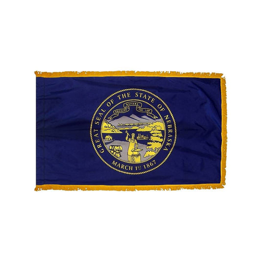 Nebraska Flag with Polesleeve & Fringe