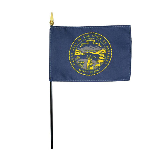 4x6 in. Nebraska Stick Flag