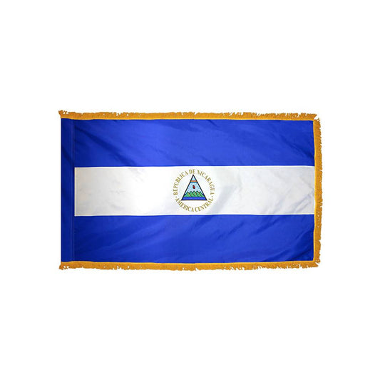 Nicaragua Flag with Polesleeve & Fringe