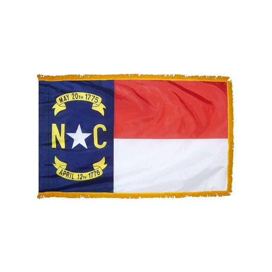 North Carolina Flag with Polesleeve & Fringe