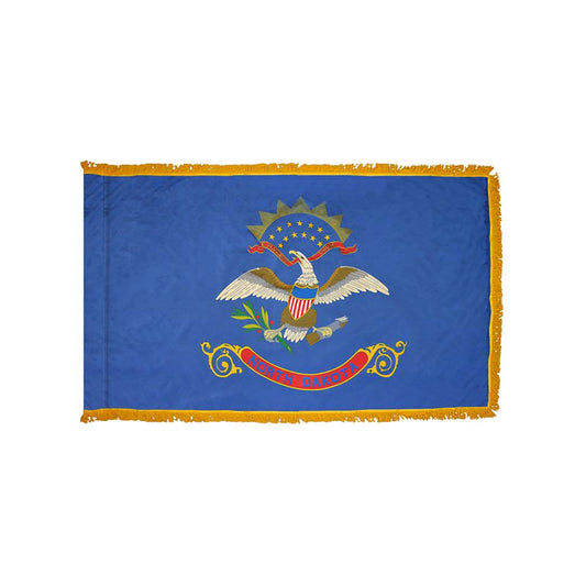 North Dakota Flag with Polesleeve & Fringe