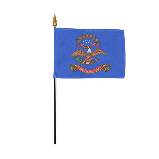 4x6 in. North Dakota Stick Flag