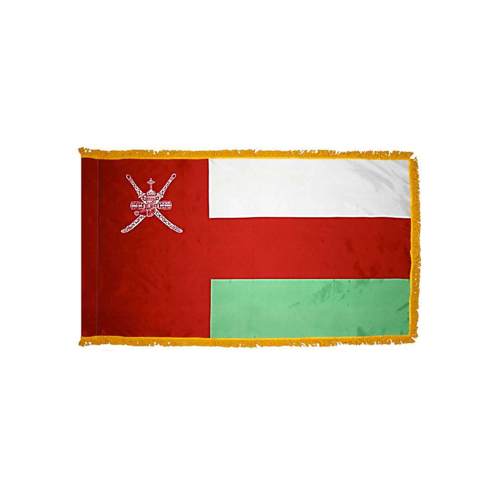 Oman Flag with Polesleeve & Fringe