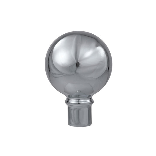 Silver Metal Parade Ball Ornament with Ferrule for Oak Flagpole