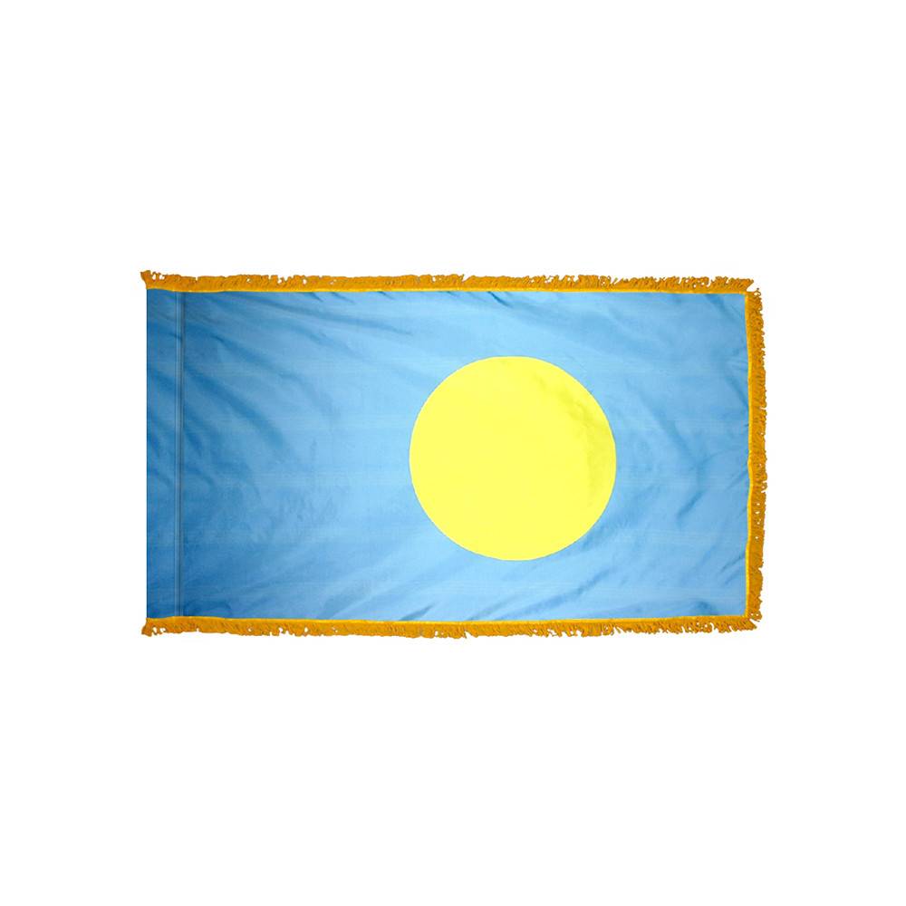 Palau Flag with Polesleeve & Fringe