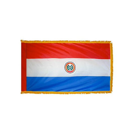 Paraguay Flag with Polesleeve & Fringe