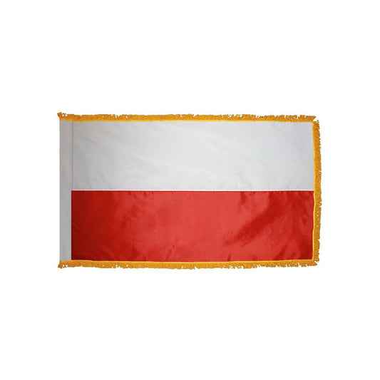 Poland Flag with Polesleeve & Fringe