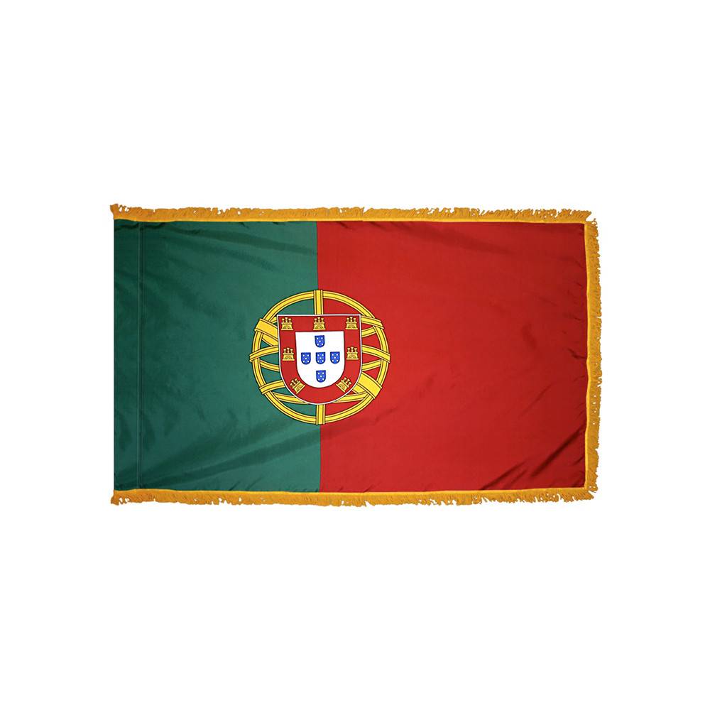 Portugal Flag with Polesleeve & Fringe