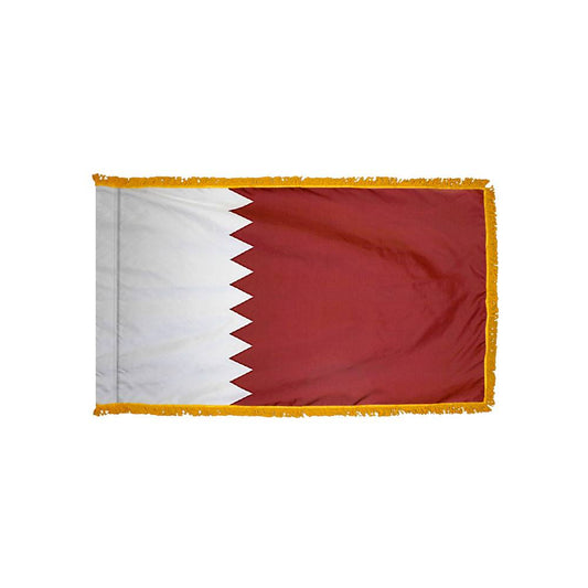 Qatar Flag with Polesleeve & Fringe