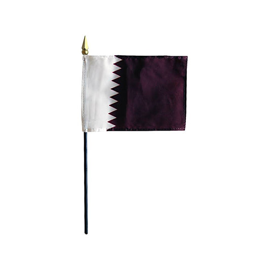 4x6 in. Qatar Stick Flag