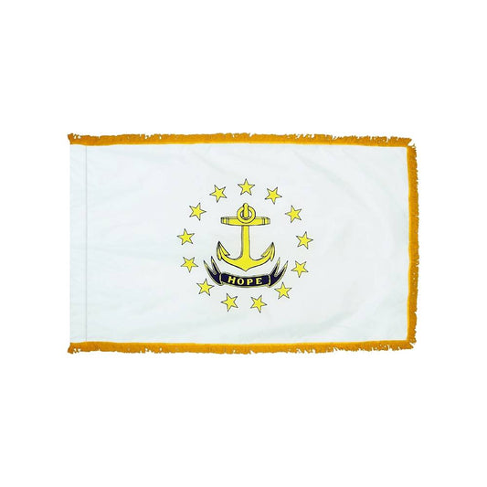 Rhode Island Flag with Polesleeve & Fringe