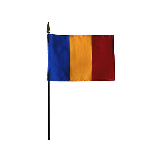 4x6 in. Romania Stick Flag