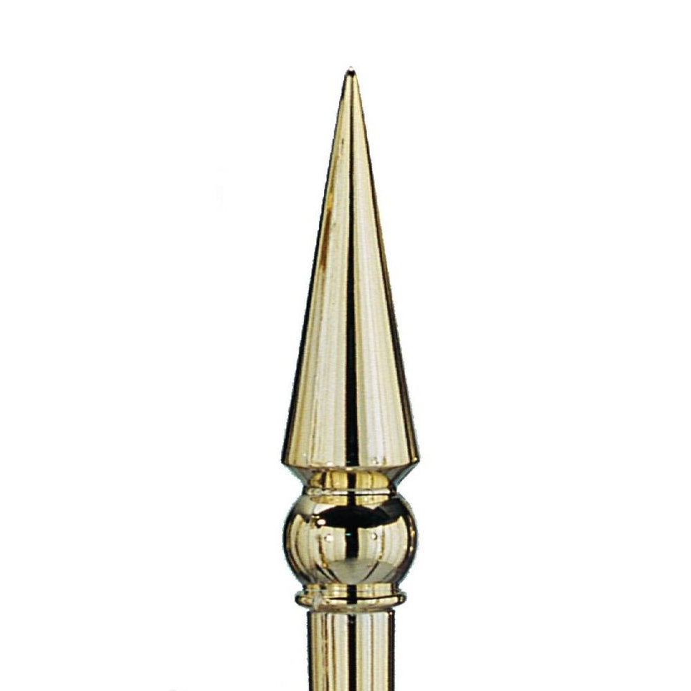 Gold plastic round spear flagpole ornament finial for indoor or parade flag display