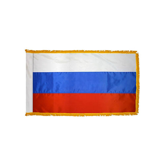 Russia Flag with Polesleeve & Fringe