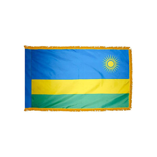Rwanda Flag with Polesleeve & Fringe