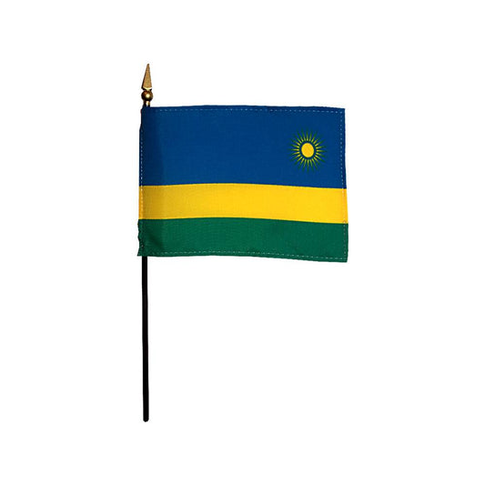 4x6 in. Rwanda Stick Flag