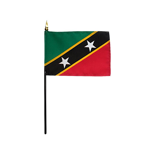 4x6 in. Saint Kitts-Nevis Stick Flag