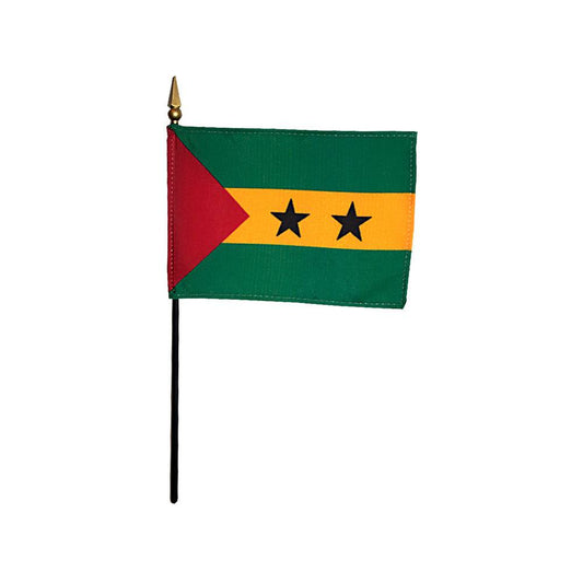 4x6 in. Sao Tome & Principe Stick Flag