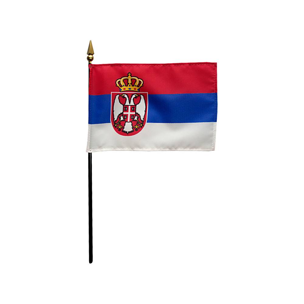 4x6 in. Serbia Stick Flag