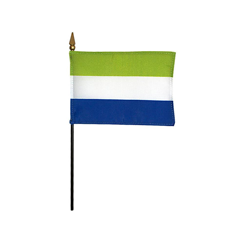 4x6 in. Sierra Leone Stick Flag