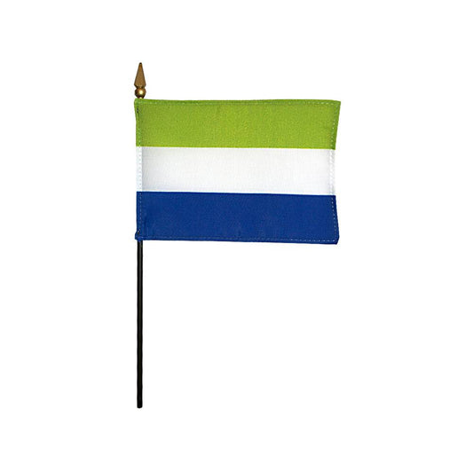 4x6 in. Sierra Leone Stick Flag