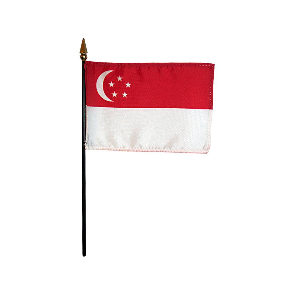 4x6 in. Singapore Stick Flag