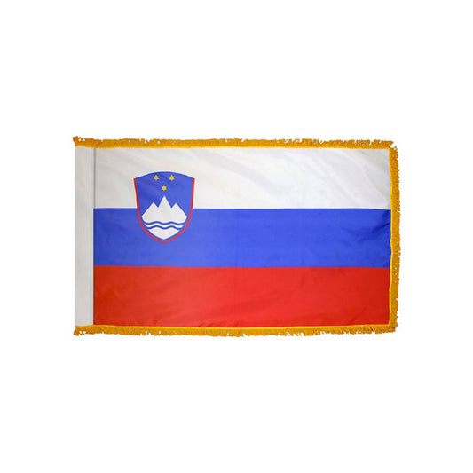 Slovenia Flag with Polesleeve & Fringe