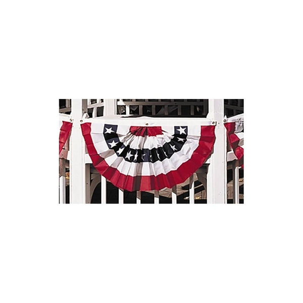 Small Pleated Fan Bunting compact patriotic bunting for porch railings and window symmetry