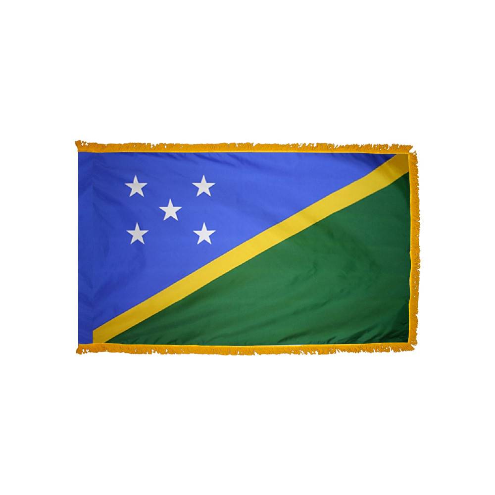 Solomon Islands Flag with Polesleeve & Fringe