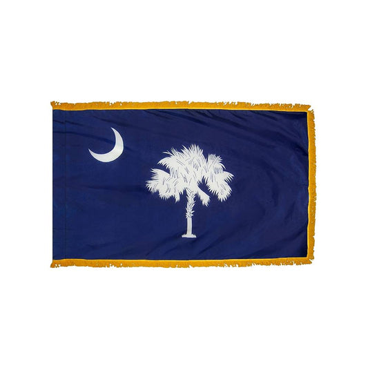 South Carolina Flag with Polesleeve & Fringe