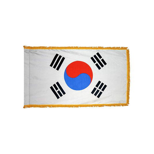 South Korea Flag with Polesleeve & Fringe